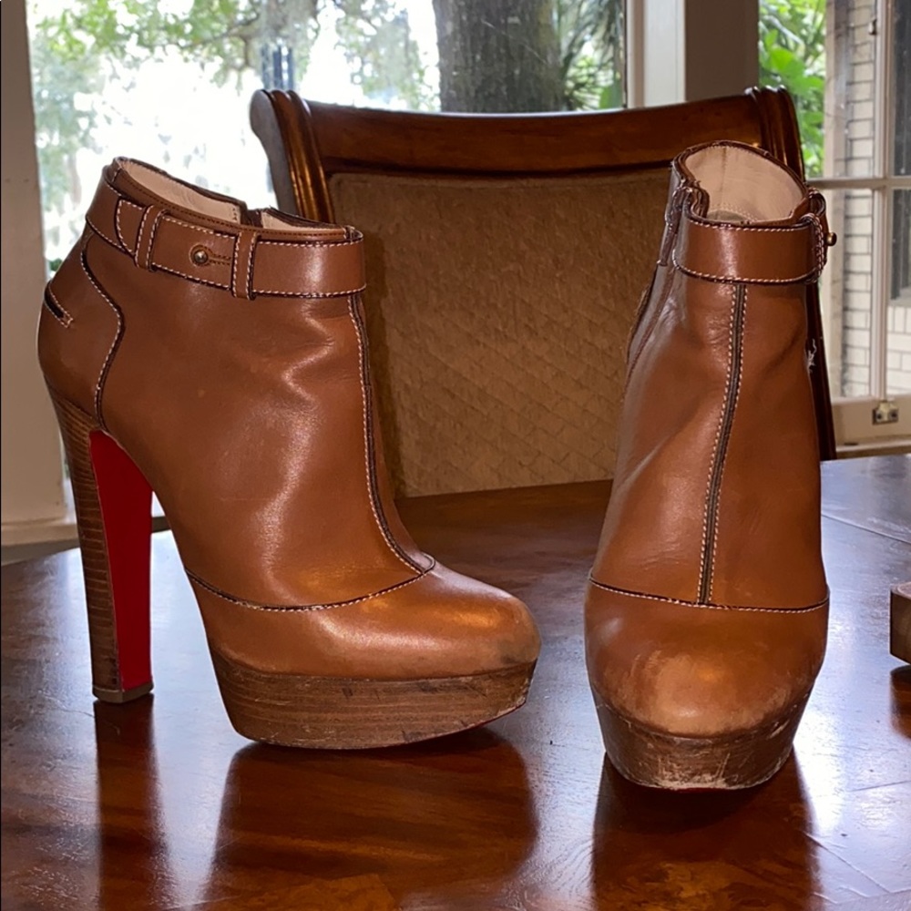 Christian Louboutin beige booties size 37.5